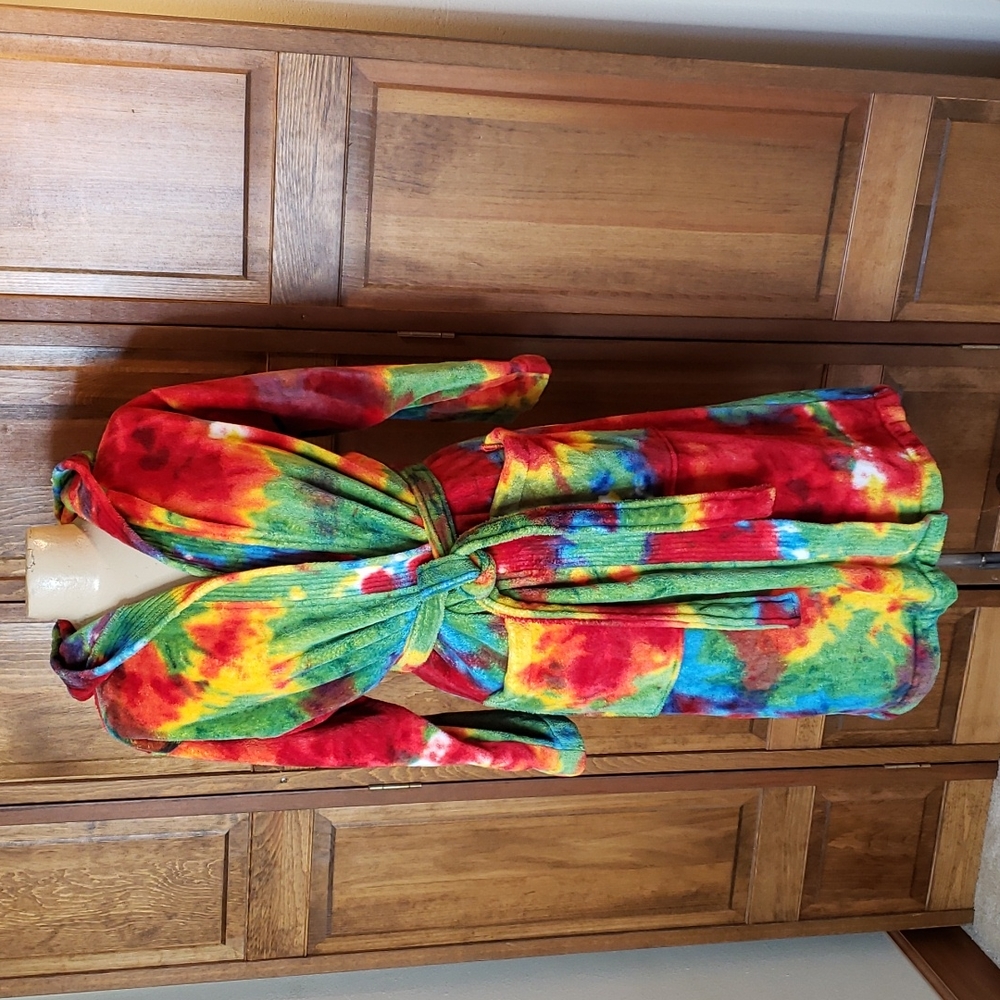 Forever Lazy Tie Dye Robe Sz S